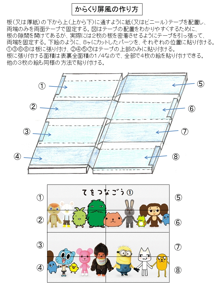 からくり屏風 作り方 Kiteによる空撮 工作 むーちゃん